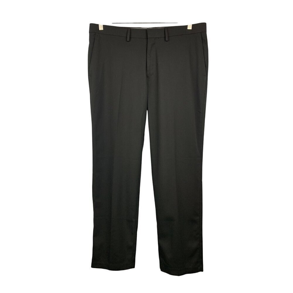 Haggar Mens Straight Fit Premium Stretch Dress Pants 36x30 Black